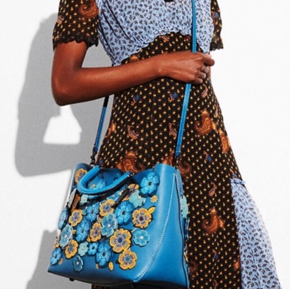 Coach Tea Rose Rogue Tote - Picture 3 of 5